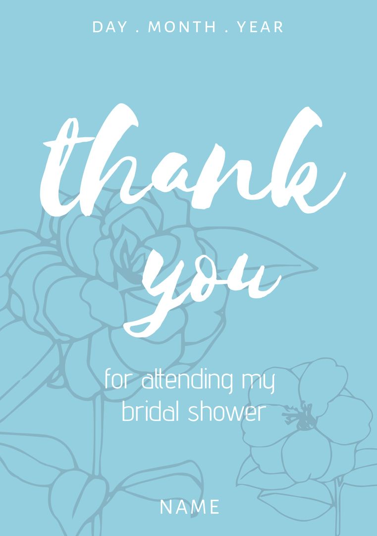 Elegant Bridal Shower Thank You Card with Floral Design