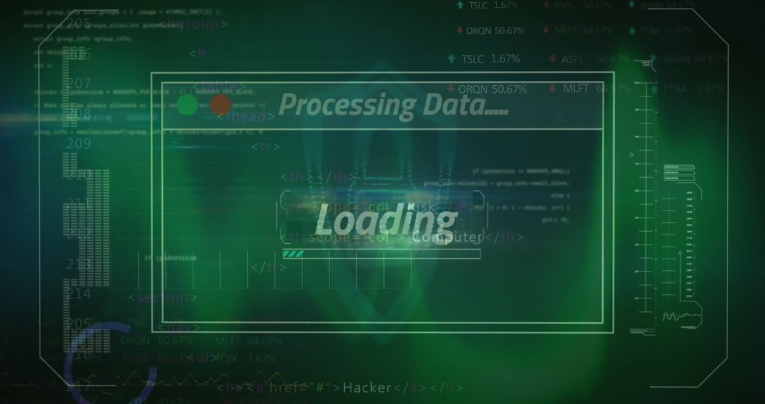 Digital Data Processing Interface Background with Code Elements - Free Images, Stock Photos and Pictures on Pikwizard.com