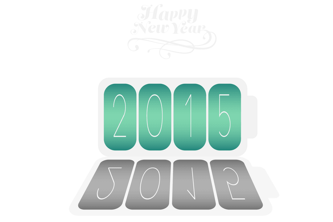 Happy New Year 2015 Text on Transparent Background Illustration