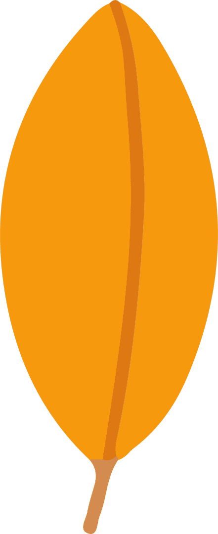 Transparent Background Flat Design Orange Leaf Illustration