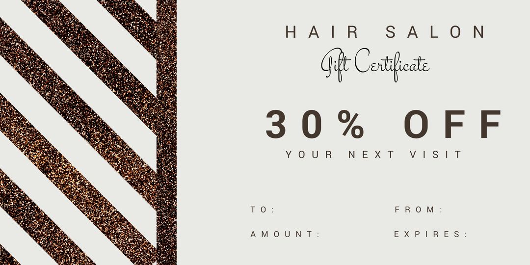Elegant Hair Salon Gift Certificate with Glitter Design
