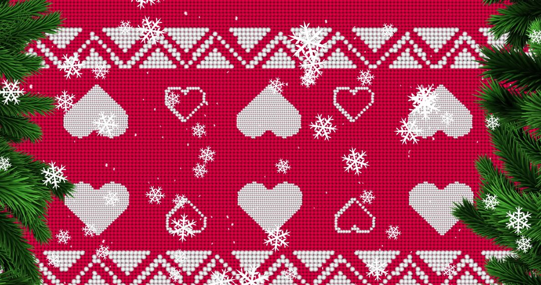 Festive Winter Red Sweater Pattern with Snowflakes