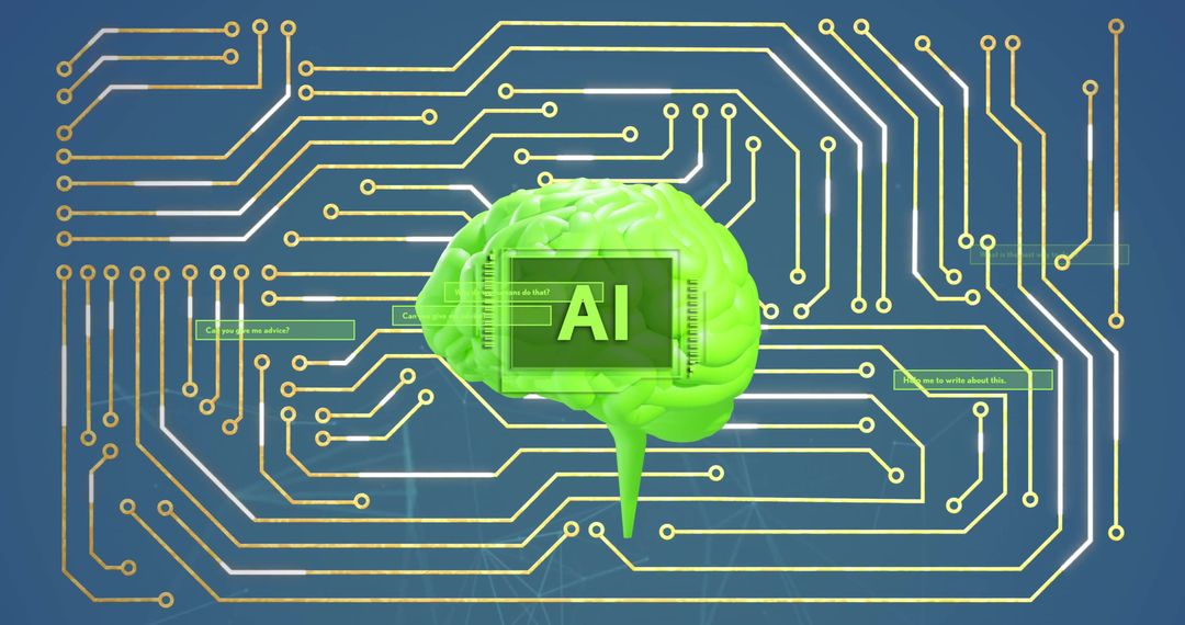 AI Concept with Brain and Circuit Board Displaying Technology - Free Images, Stock Photos and Pictures on Pikwizard.com