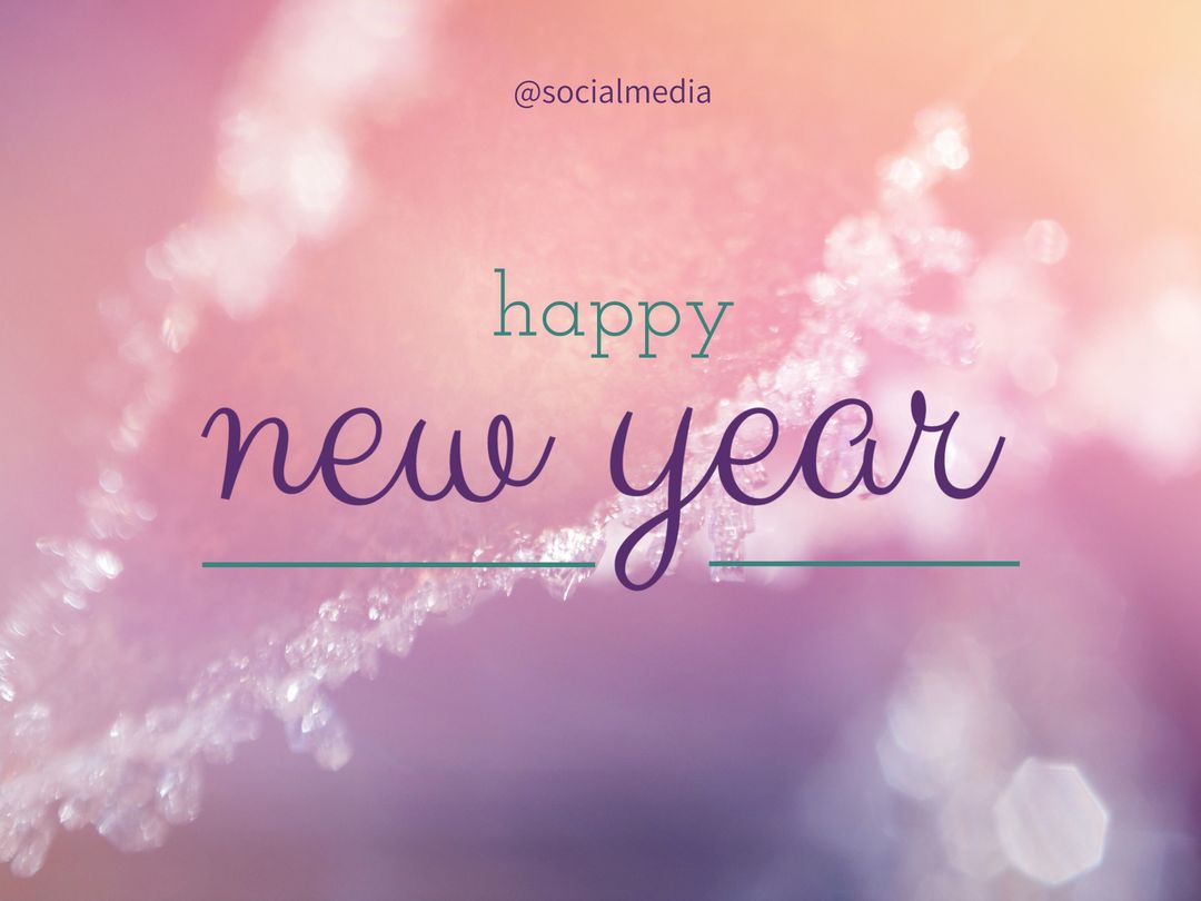 Happy New Year Message on Sparkling Frosty Background