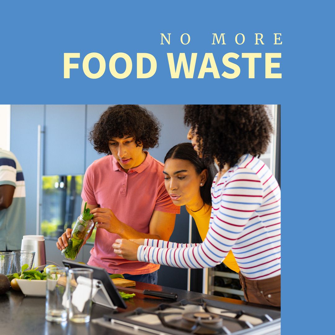 Diverse Friends Cooking Together for Zero Food Waste