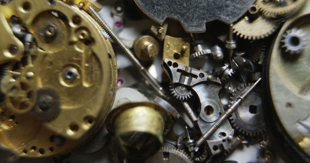 Intricate Close-Up of Brass and Steel Clock Mechanism Components - Free Images, Stock Photos and Pictures on Pikwizard.com