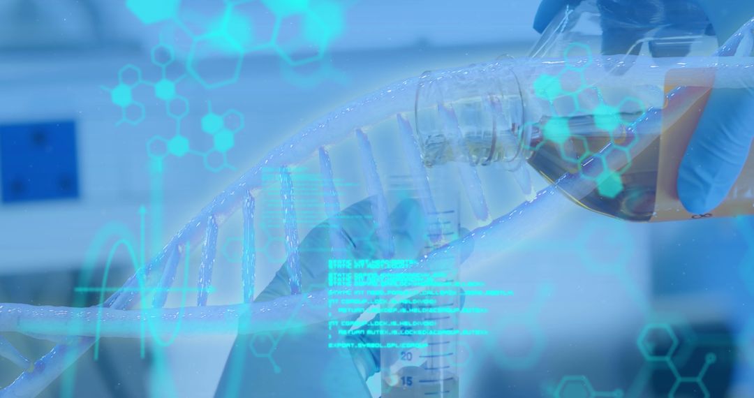 DNA Analysis and Research with Digital Interface Concept