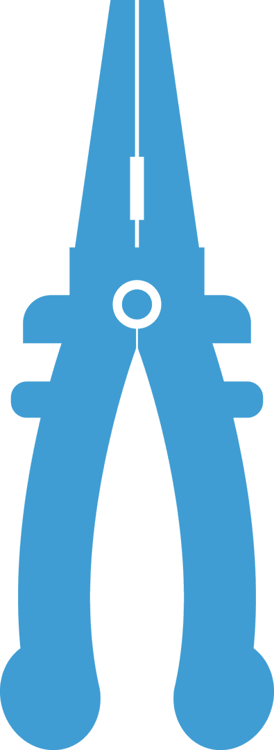 Blue Pliers Tool Illustration on Transparent Background