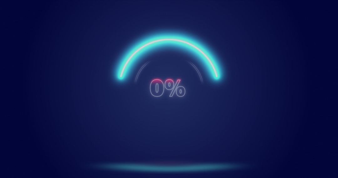 Neon Progress Bar with Zero Percent Digit