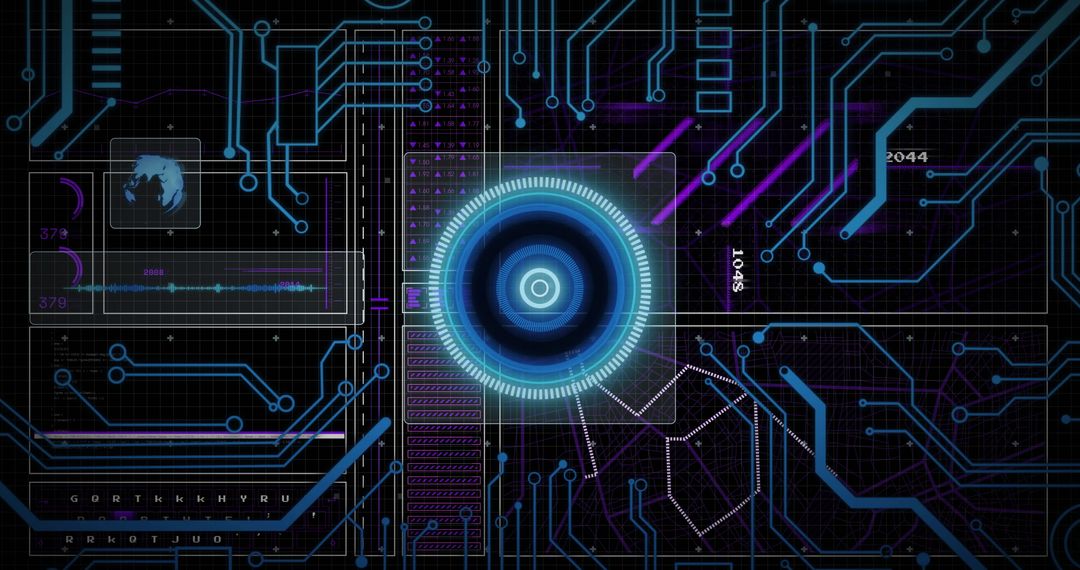 Futuristic Digital Interface with Targeting Scope