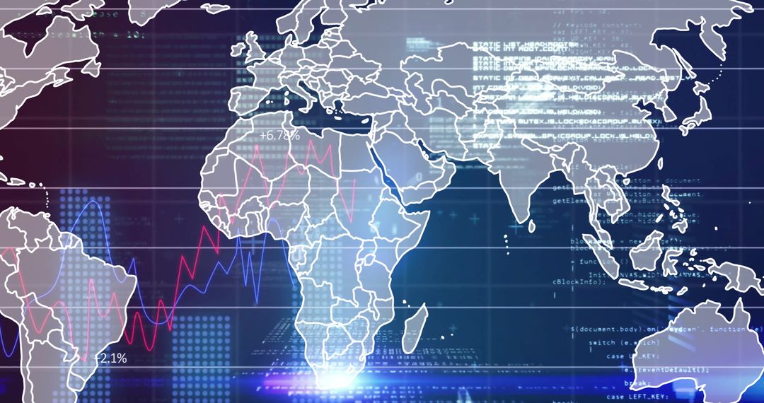 Global Financial Data Processing Map with Digital Interfaces - Free Images, Stock Photos and Pictures on Pikwizard.com