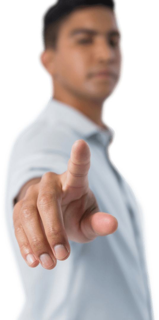 Transparent Businessman Touch Interaction Concept