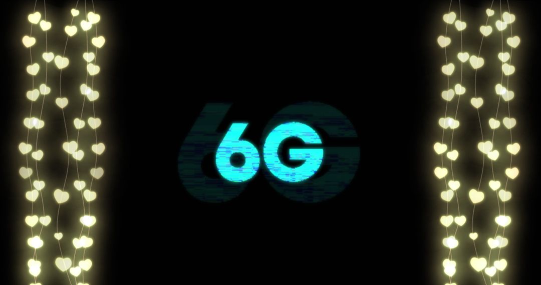 Futuristic 6G Communication Concept with Heart Border