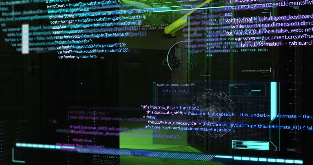 Digital Interface Displaying Code and Data Visualization - Free Images, Stock Photos and Pictures on Pikwizard.com