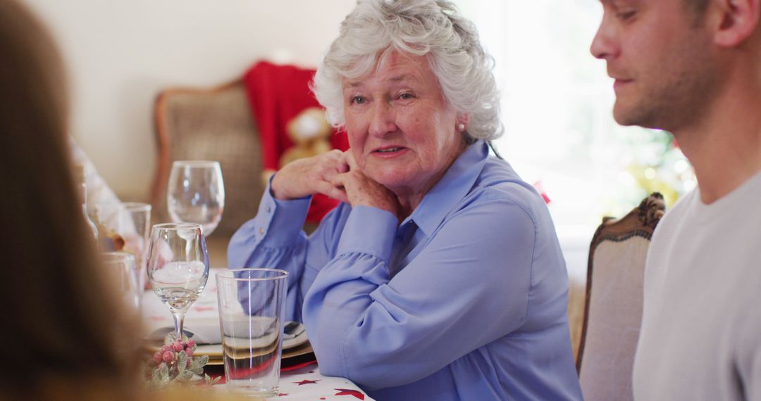 Grandmother Enjoying Family Dinner - Free Images, Stock Photos and Pictures on Pikwizard.com