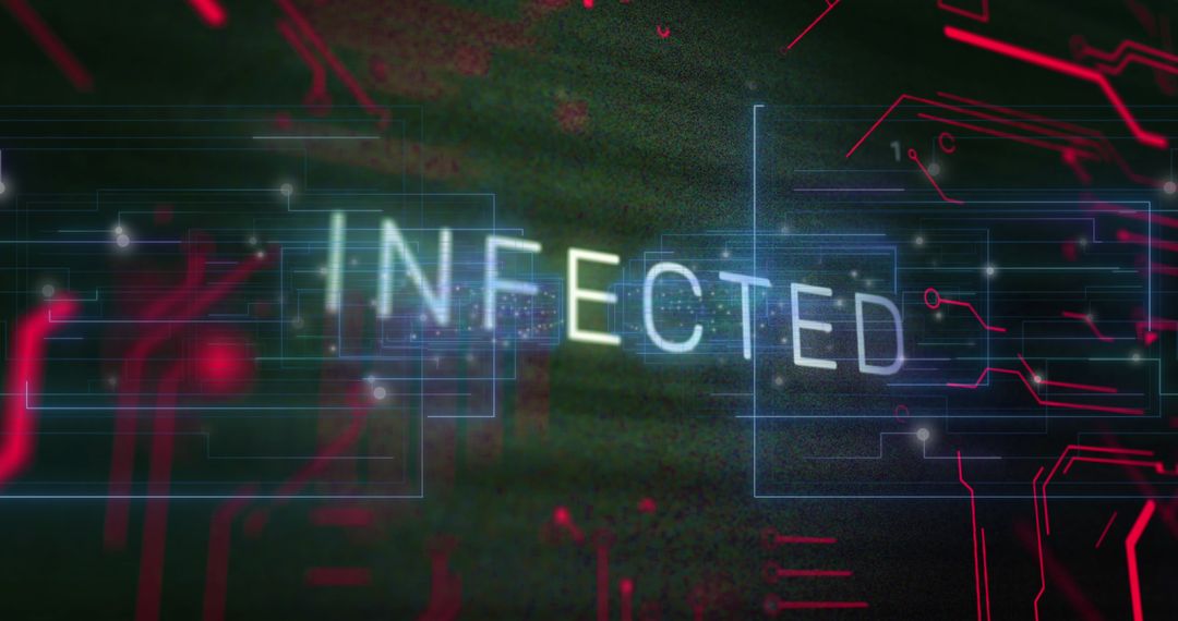 Infected Text with Futuristic Digital Interface