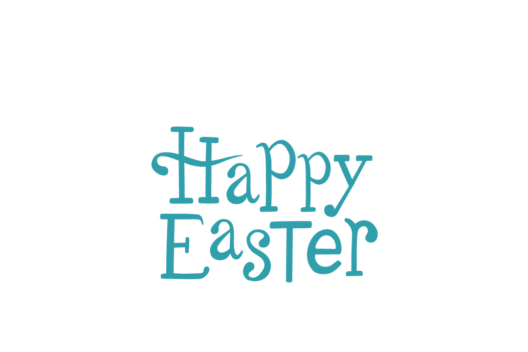 Happy Easter Text on Transparent Background, Tradition and Celebration