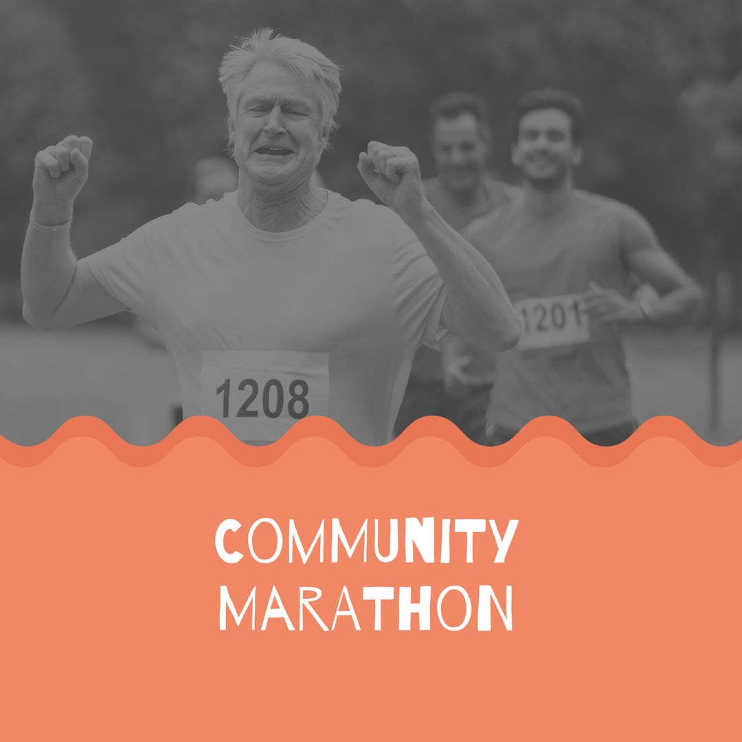 Excited Runners in Community Marathon Event