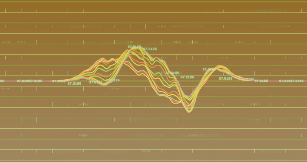 Dynamic Financial Data Analysis Concept with Graph Lines and Orange Background