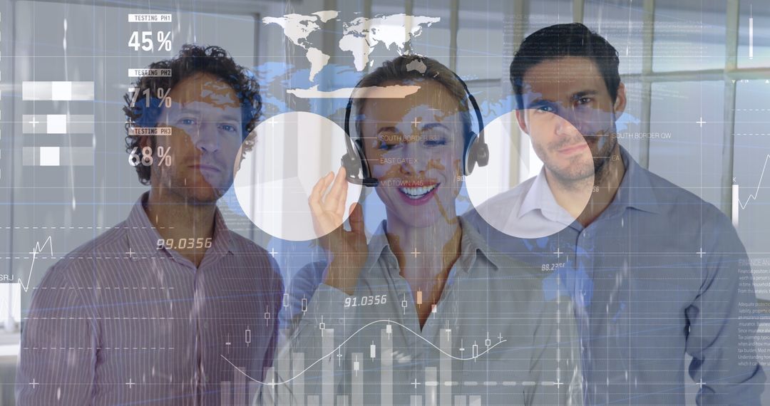 Business Professionals Engaging with Digital Interfaces