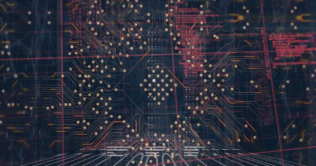 Abstract Digital Circuit Board with Network Connections