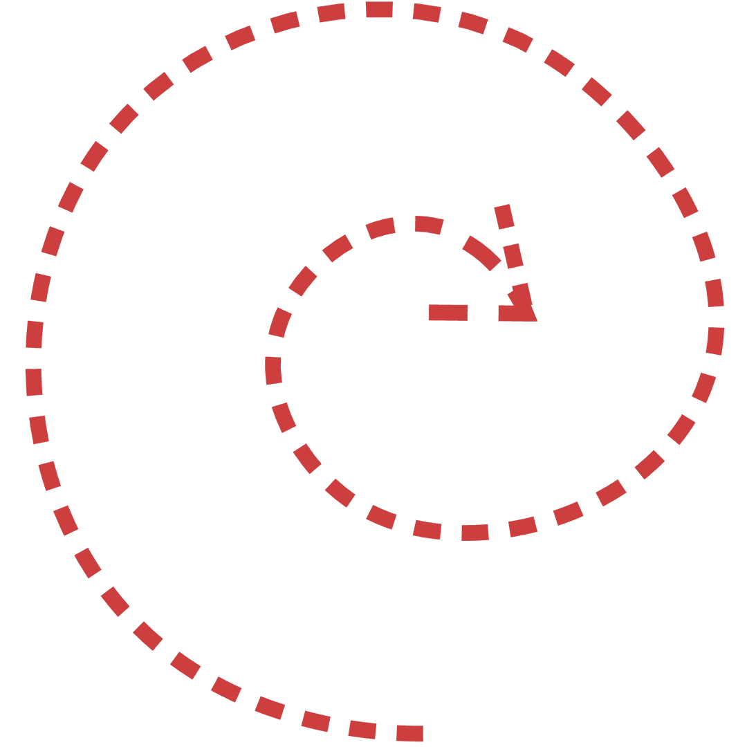 Red Spiral Arrow on Transparent Background, Highlighting Directions