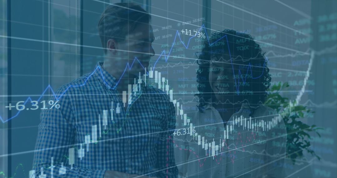 Business Professionals Analyzing Financial Trends and Growth