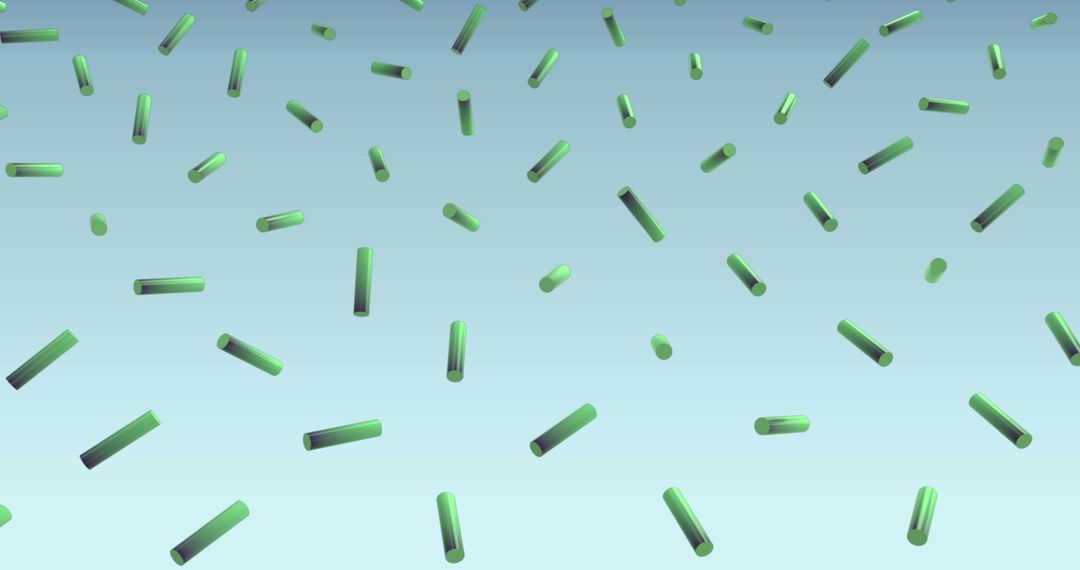 Dynamic Green Cylinders on Blue Gradient Background