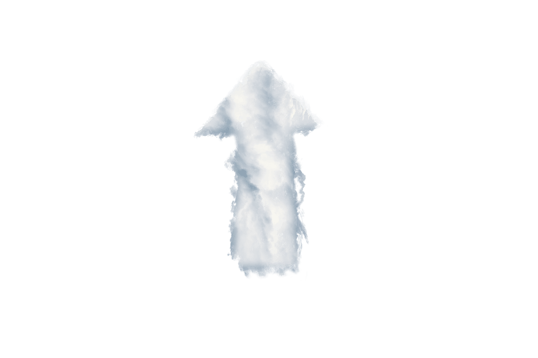 Arrow Shaped Cloud Illustration on Transparent Background