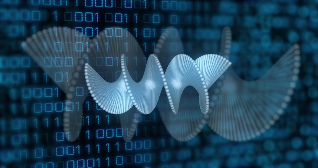 Futuristic DNA Analysis with Binary Code Background