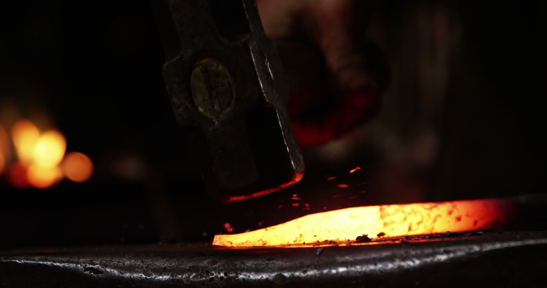 Blacksmith Craftsman Shaping Glowing Steel - Free Images, Stock Photos and Pictures on Pikwizard.com