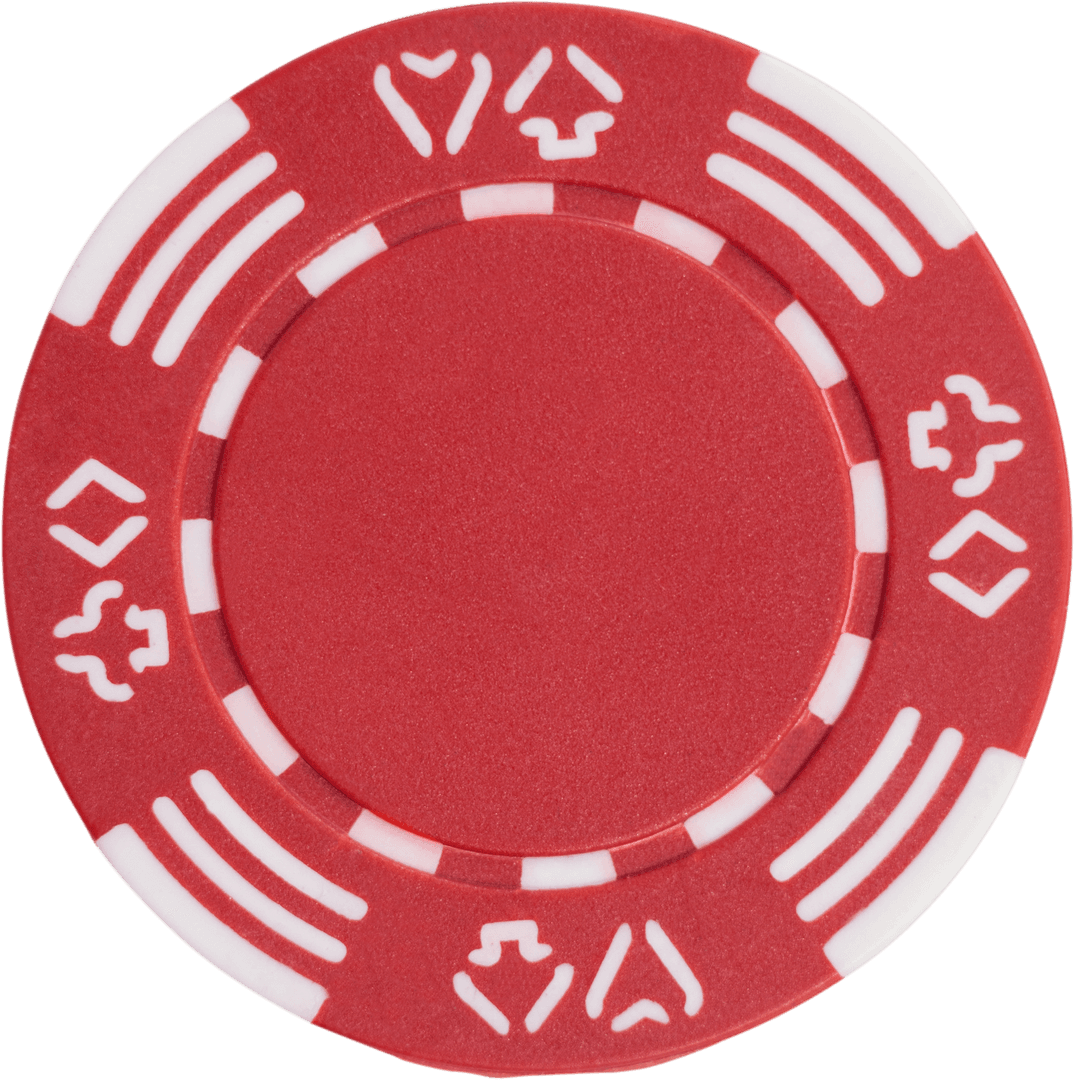 Red Casino Chip on Transparent Background for Gambling Concepts