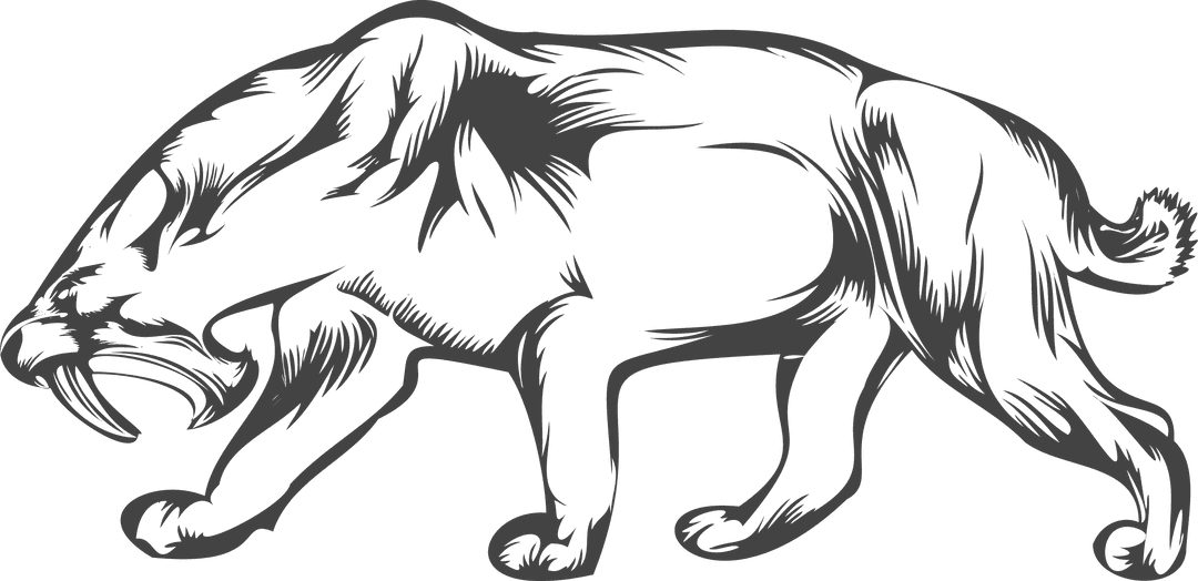 Transparent predator stalking silhouette illustration