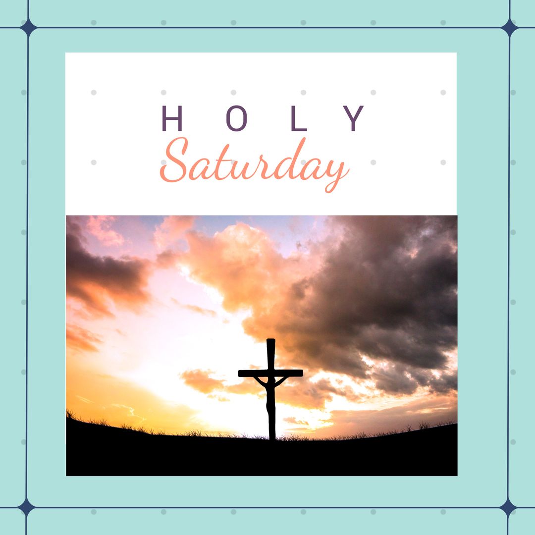 Holy Saturday Religious Sunrise with Cross Symbol