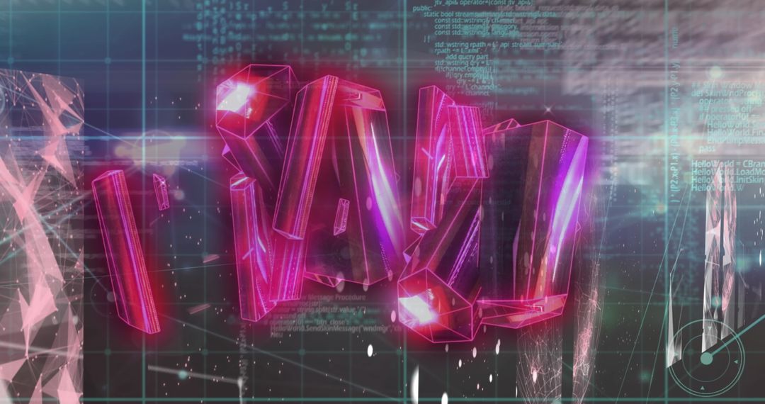 Futuristic Digital Network Overlay on Processor