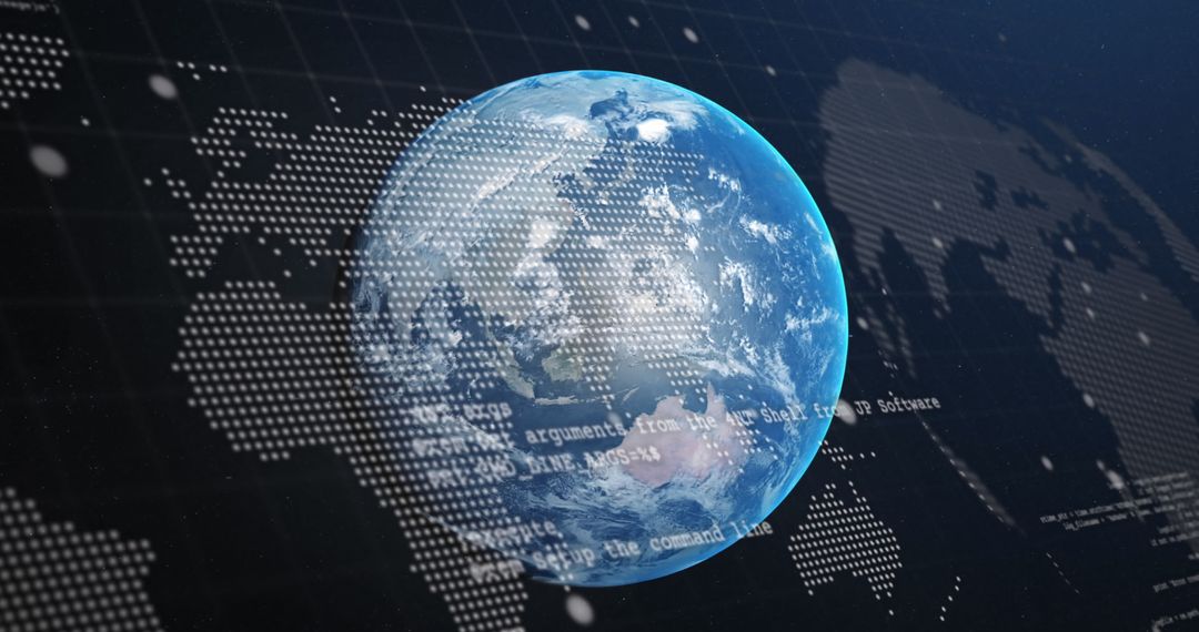Digital Visualization Earth Paired with Coding Language