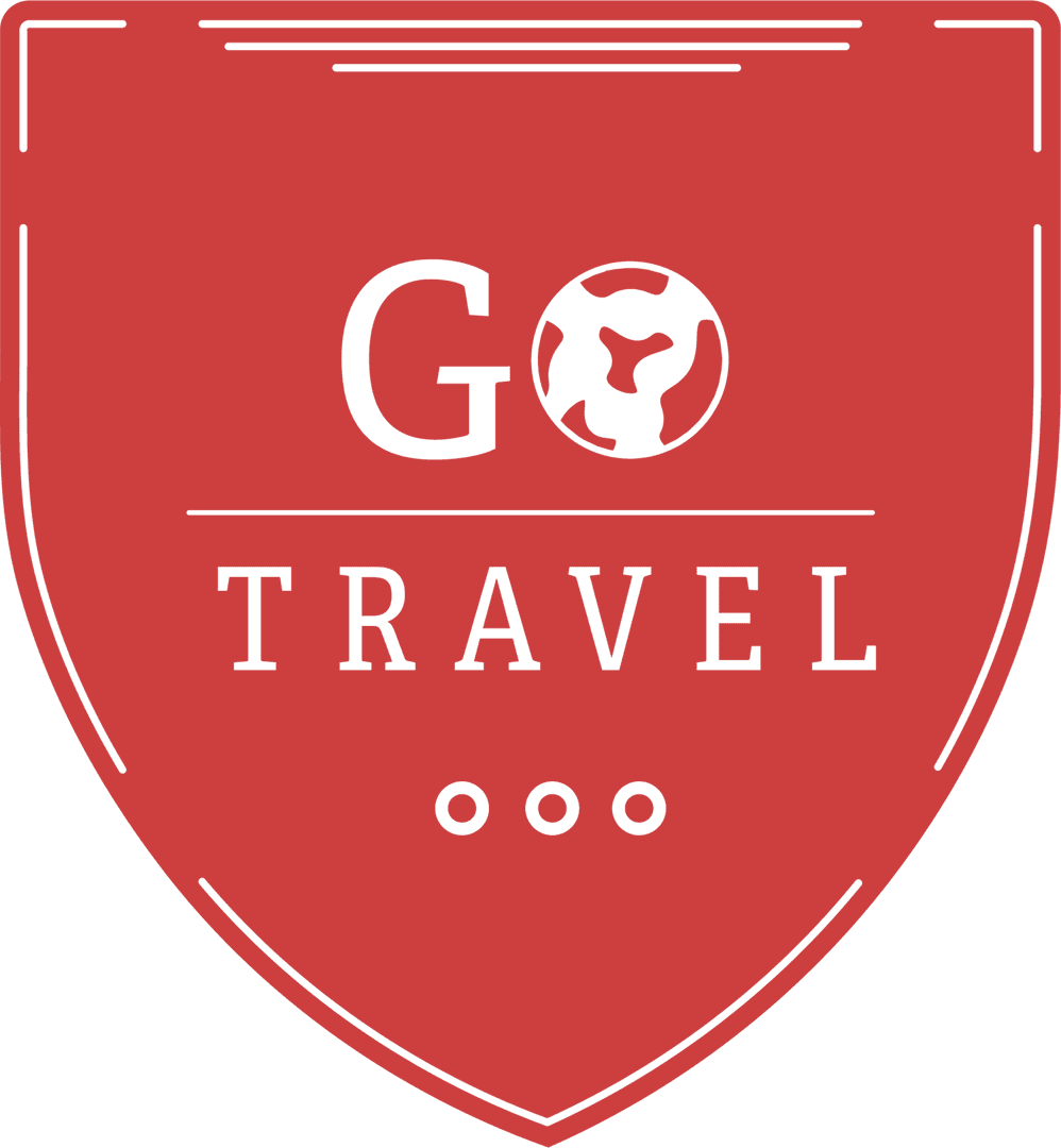 Go Travel Text on Red Badge Transparent Design for Branding