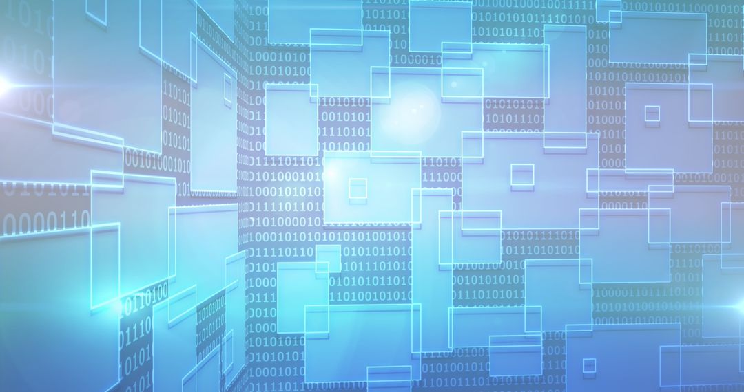 Abstract Binary Code and Geometric Shapes Digital Background