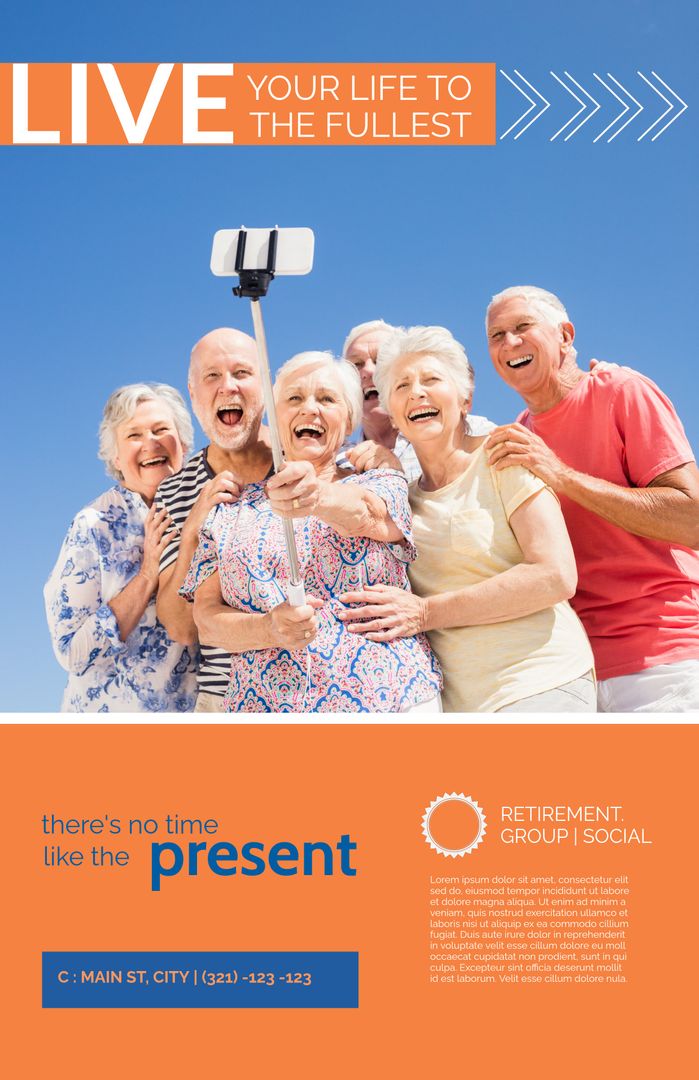 Happy Retired Seniors Taking Selfie on Bright Sunny Day - Download Free Stock Templates Pikwizard.com