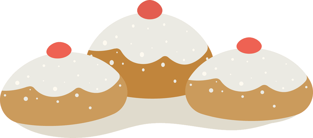 Transparent Sweets With Frosted Toppings and Cherries