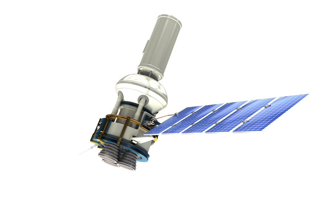 Transparent 3D Modern Solar Power Satellite on White Background - Download Free Stock Images Pikwizard.com