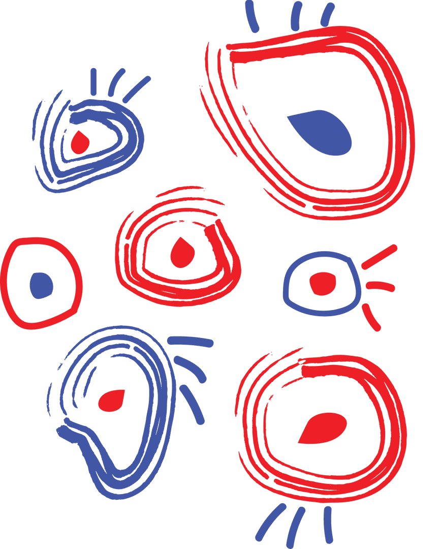 Colorful Abstract Shapes on Transparent Background Illustration