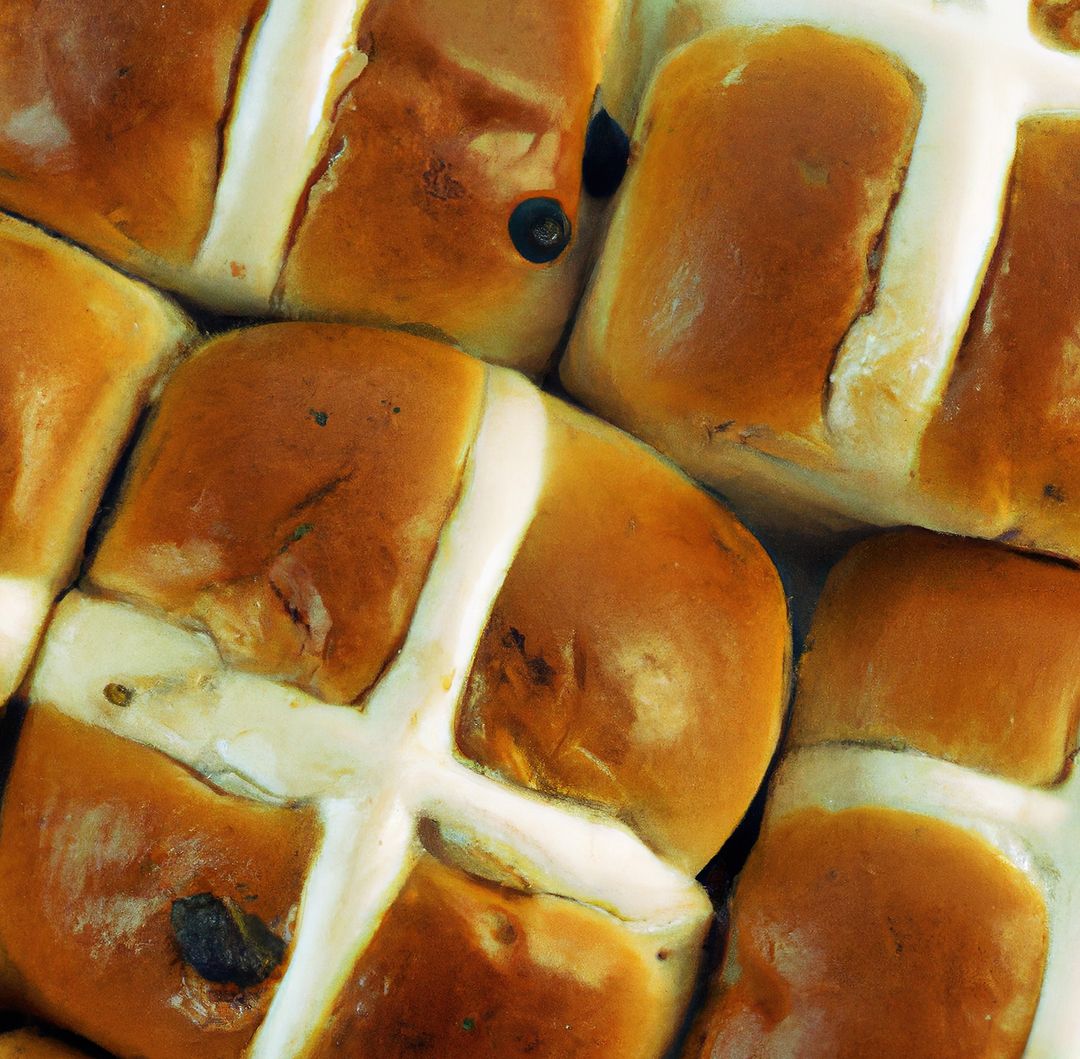 Freshly Baked Hot Cross Buns with Icing Cross - Free Images, Stock Photos and Pictures on Pikwizard.com