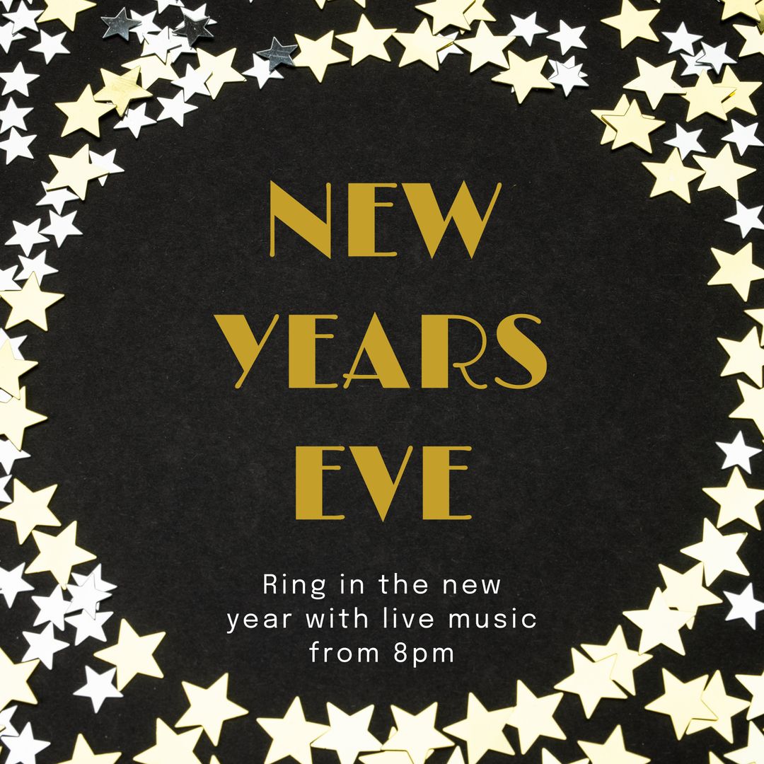 New Year's Eve Party Invitation with Starry Border