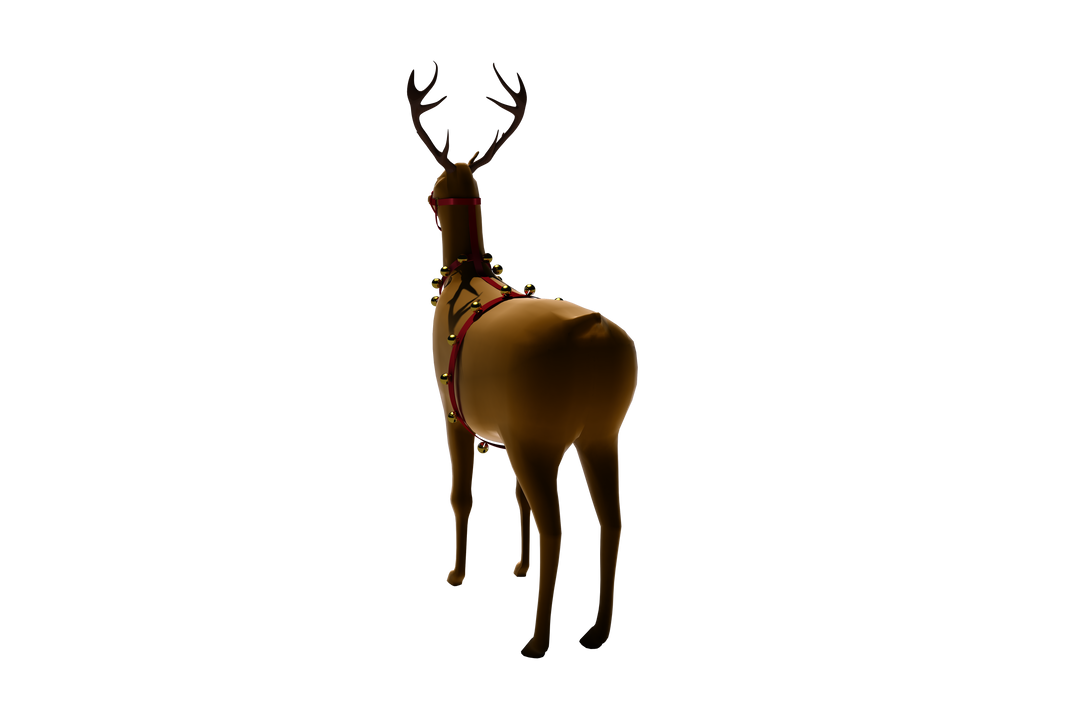 Transparent Digital Rendition Santa's Reindeer with Bells - Download Free Stock Images Pikwizard.com