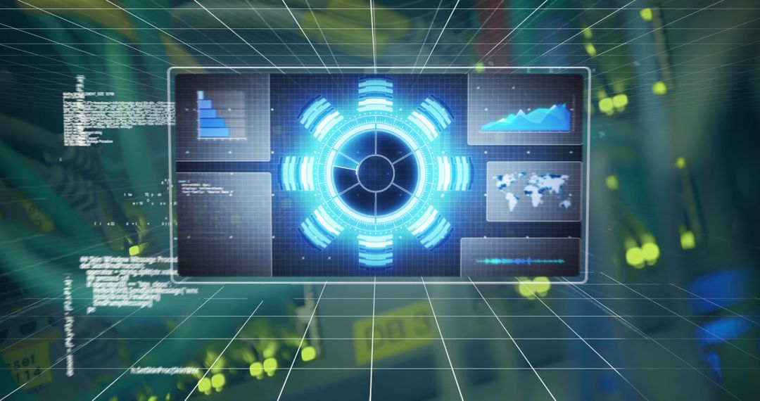 Digital Interface Display with Data Processing Overlays - Free Images, Stock Photos and Pictures on Pikwizard.com
