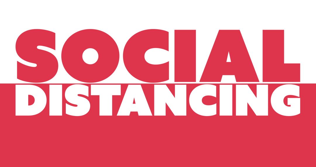 Bold Social Distancing Message in Contrasting Colors