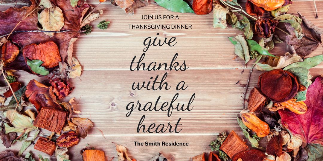 Thanksgiving Dinner Invitation with Autumn Leaves Frame