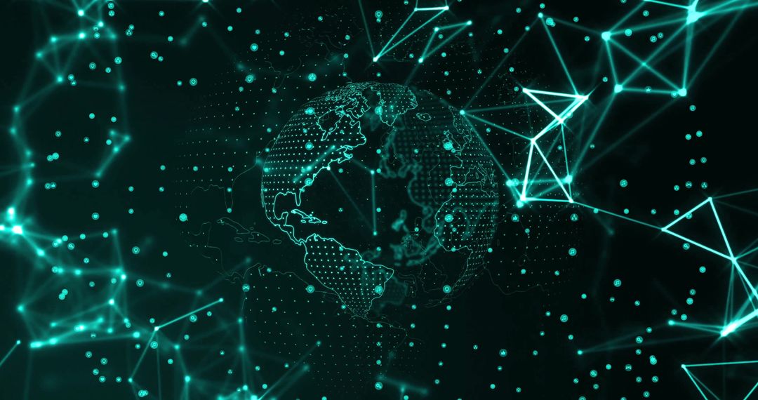 Digital Globe with Futuristic Network Connectivity