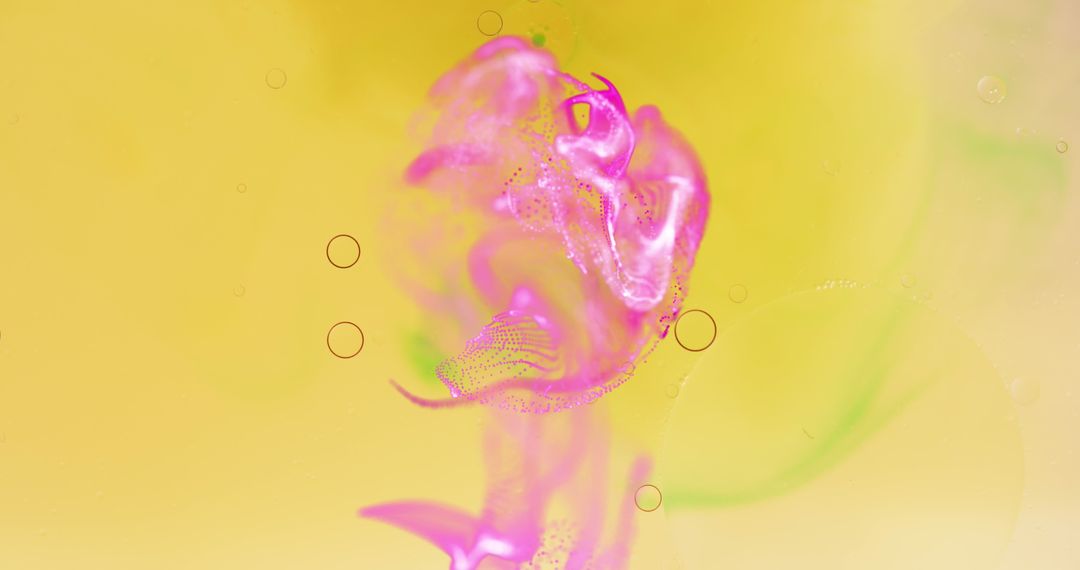 Abstract Liquid Forms on Vibrant Yellow Background